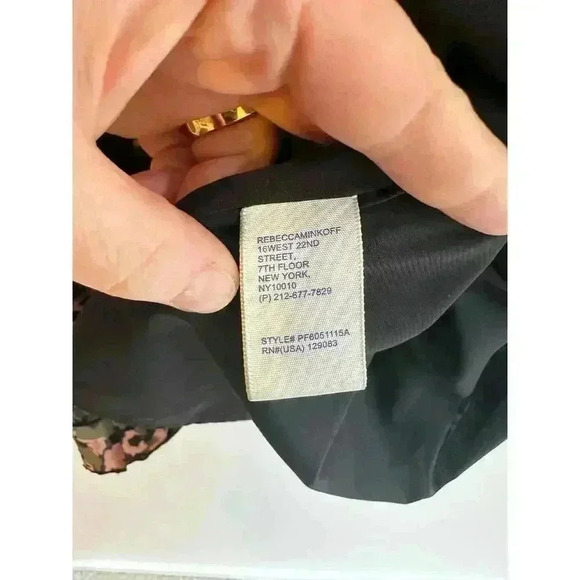 Rebecca Minkoff Y2K Jessica 100% Silk Camo Whimsy Goth Pink/Green Size Small - Picture 5 of 6